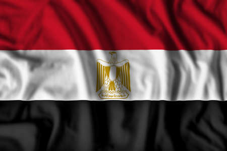 Egypt flag realistic waving for design on independence day or other state holidayの写真素材