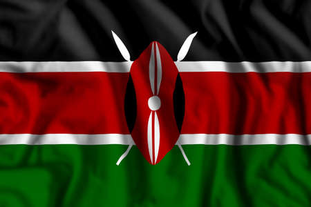 Kenya flag realistic waving for design on independence day or other state holidayの写真素材