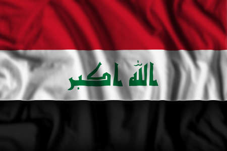 Iraq flag realistic waving for design on independence day or other state holidayの写真素材
