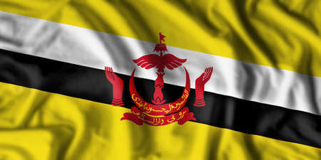 Brunei flag realistic waving for design on independence day or other state holidayの写真素材