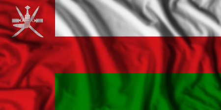 Oman flag realistic waving for design on independence day or other state holidayの写真素材