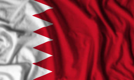 Bahrain flag realistic waving for design on independence day or other state holidayの写真素材