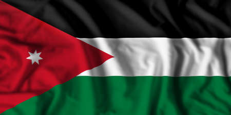Jordan flag realistic waving for design on independence day or other state holidayの写真素材