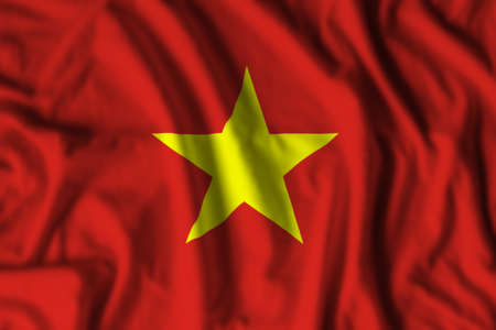 Vietnam flag realistic waving for design on independence day or other state holidayの写真素材