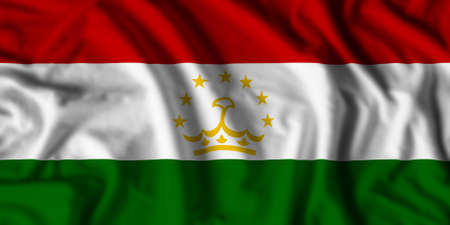 Tajikistan flag realistic waving for design on independence day or other state holidayの写真素材