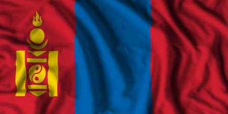 Mongolia flag realistic waving for design on independence day or other state holidayの写真素材