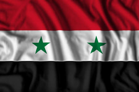 Syria flag realistic waving for design on independence day or other state holidayの写真素材