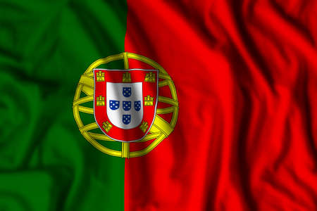 Portugal flag realistic waving for design on independence day or other state holidayの写真素材
