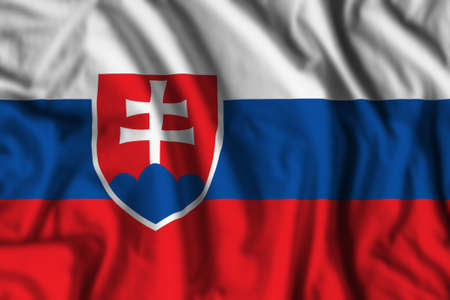 Slovakia flag realistic waving for design on independence day or other state holidayの写真素材