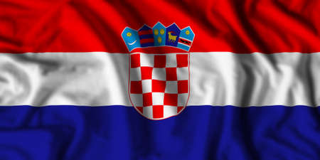 Croatia flag realistic waving for design on independence day or other state holidayの写真素材