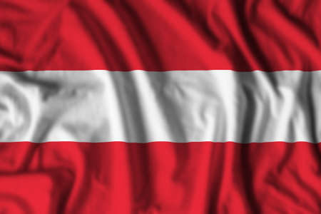 Austria flag realistic waving for design on independence day or other state holidayの写真素材