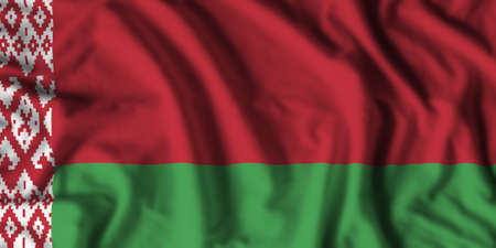 Belarus flag realistic waving for design on independence day or other state holidayの写真素材