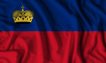 Leichtenstein flag realistic waving for design on independence day or other state holidayの写真素材