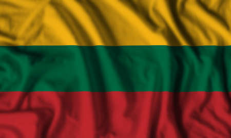 Lithuania flag realistic waving for design on independence day or other state holidayの写真素材