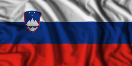 Slovenia flag realistic waving for design on independence day or other state holidayの写真素材