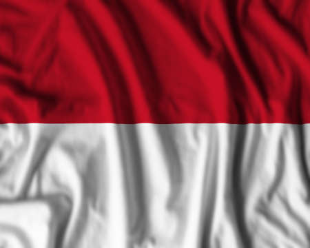 Monaco flag realistic waving for design on independence day or other state holidayの写真素材