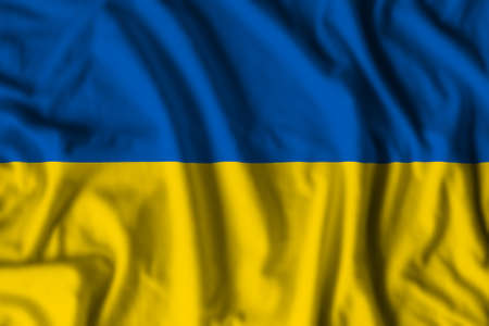 Ukraine flag realistic waving for design on independence day or other state holidayの写真素材