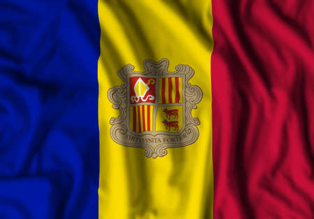 Andorra flag realistic waving for design on independence day or other state holidayの写真素材
