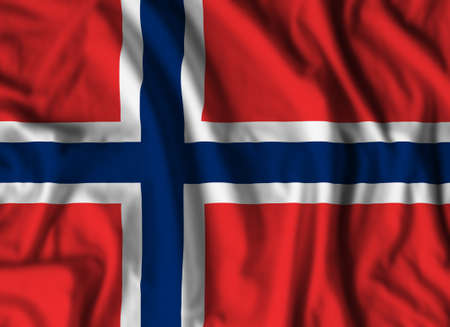 Norway flag realistic waving for design on independence day or other state holidayの写真素材