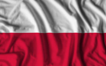 Poland flag realistic waving for design on independence day or other state holidayの写真素材