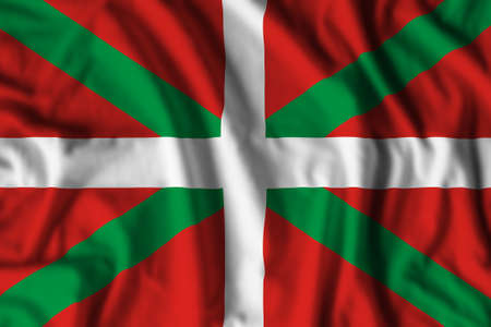 Basque Country flag realistic waving for design on independence day or other state holidayの写真素材