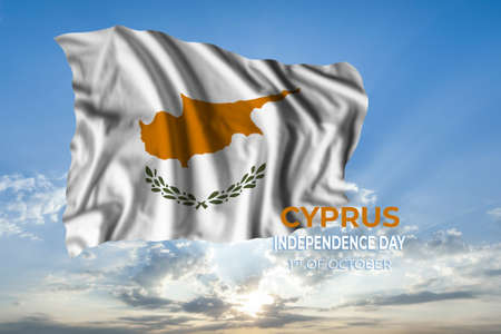 Cyprus independence day card with flag. National holidayの写真素材