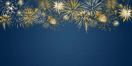 Holiday background for Christmas or Independence day with fireworks. For your designの写真素材