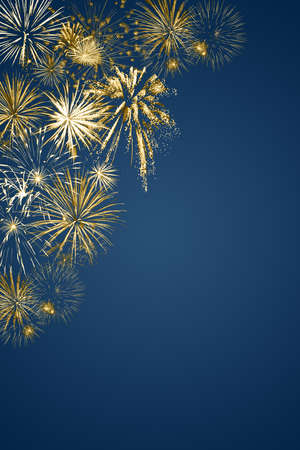 Holiday background for Christmas or Independence day with fireworks. For your designの写真素材