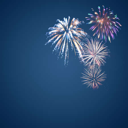 Holiday background for Christmas or Independence day with fireworks. For your designの写真素材