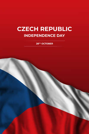 Czech Republic independence day card with flag. National holidayの写真素材