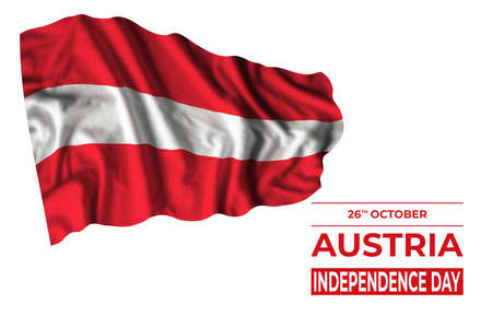 Austria independence day card with isolated flag and text. National holidayの写真素材