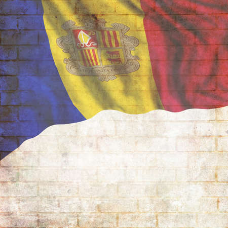 Vintage Andorra national flag with place for your text and designの写真素材