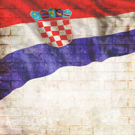 Vintage Croatia national flag with place for your text and designの写真素材