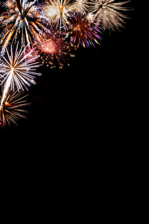 Holiday background with fireworks for Christmas or Independence day. Your creative designの写真素材