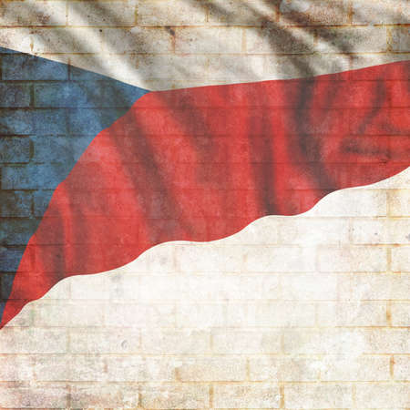 Vintage Czech national flag with place for your text and designの写真素材