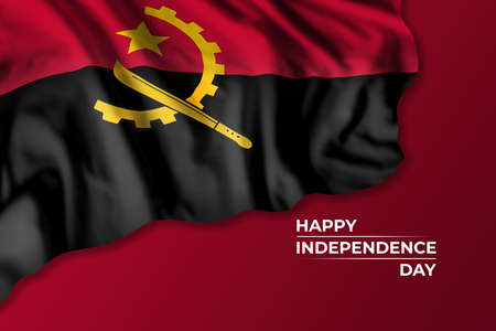 Angola independence day card with flag. National holidayの写真素材