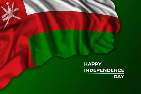 Oman independence day card with flag. National holidayの写真素材