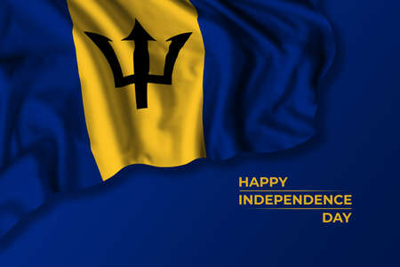 Barbados independence day greetings card with flag and text. National holidayの写真素材