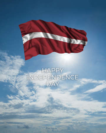 Latvia independence day card with flag. National holidayの写真素材
