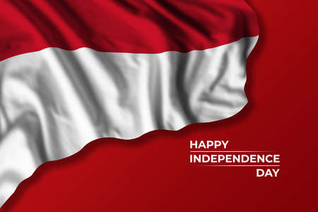 Monaco independence day greetings card with flag and text. National holidayの写真素材