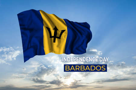 Barbados independence day card with flag. National holidayの写真素材