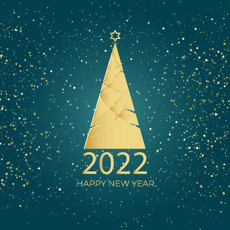 Greeting card Happy New Year 2022. Holiday banner illustrationの写真素材
