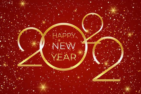 Greeting card Happy New Year 2022 Holiday banner illustrationの写真素材