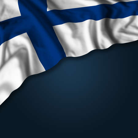 Finland independence day greetings card with flag and text. National holidayの写真素材