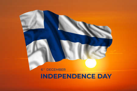 Finland independence day card with flag. National holidayの写真素材