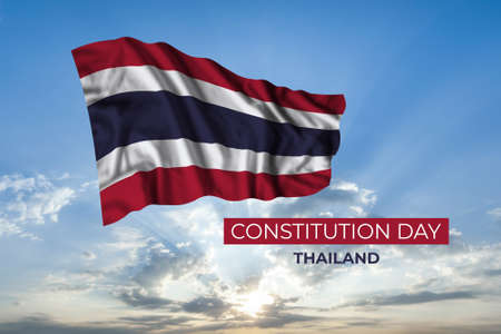 Thailand independence day card with flag. National holidayの写真素材