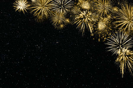 Holiday background for Christmas or Independence day with fireworks. For your designの写真素材