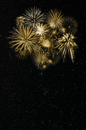 Holiday background for Christmas or Independence day with fireworks. For your designの写真素材