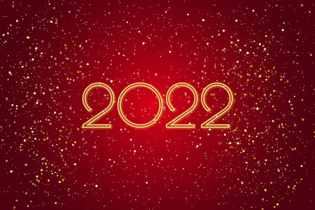 Greeting card Happy New Year 2022 Holiday banner illustrationの写真素材
