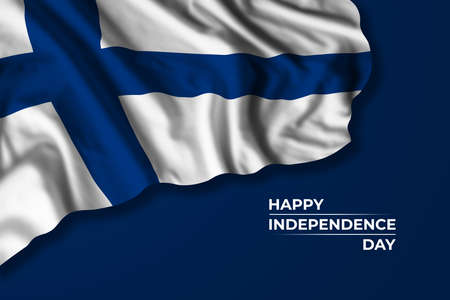 Finland independence day greetings card with flag and text. National holidayの写真素材